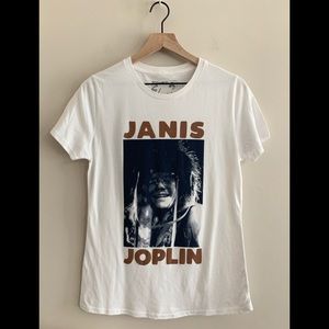 Janis Joplin White T-shirt size M